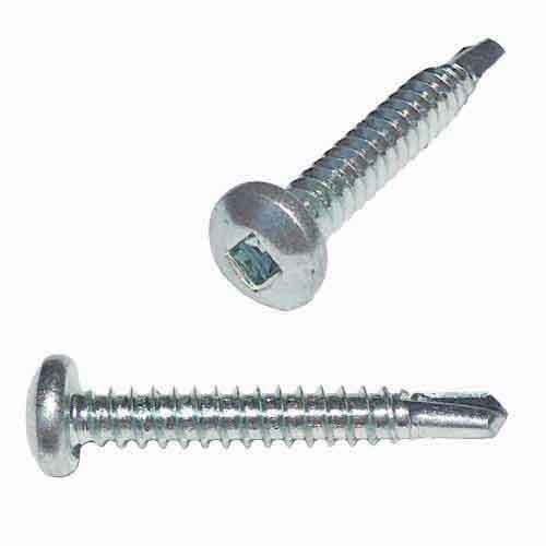 TEKPSQ1058 #10 X 5/8" Pan Head, Square Drive, Self-Drilling Screw, Zinc